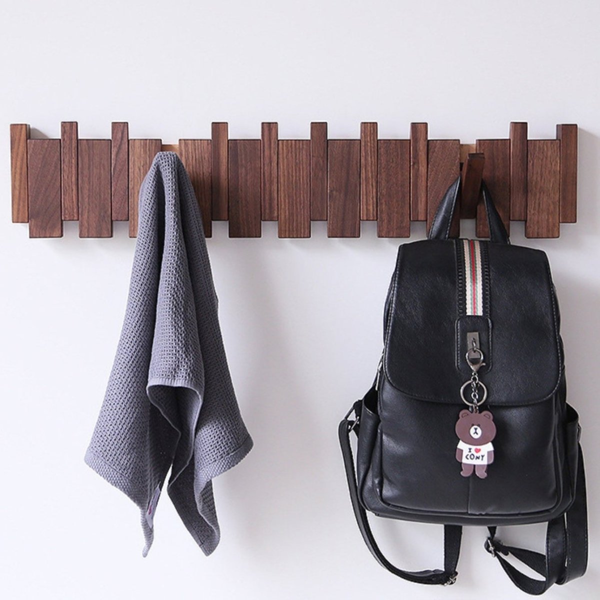 Artisan Handcrafted Wooden Piano Coat Rack