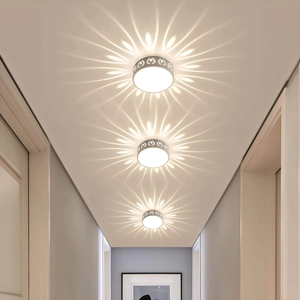 Elegant LED Ceiling Light with Dual Warm & Cool White Illumination