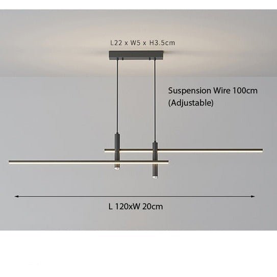 Sleek LED Linear Pendant Light with Adjustable Height