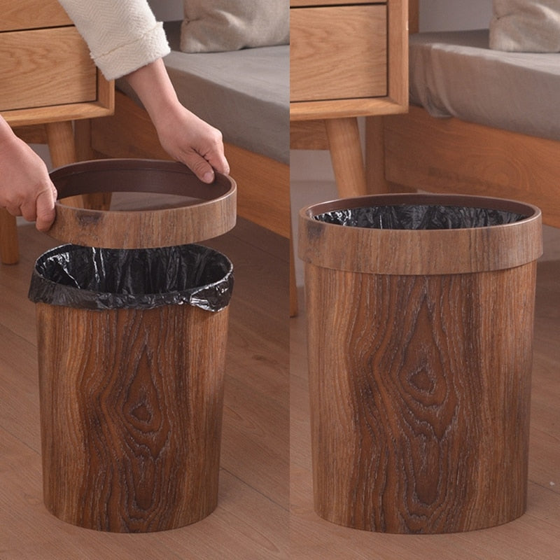 Elegant Minimalist Wooden Garbage Bin for Home