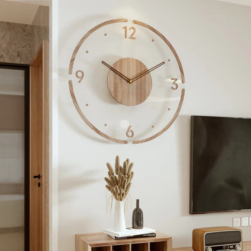 Scandinavian Wooden Wall Clock - Minimalist Nordic Design