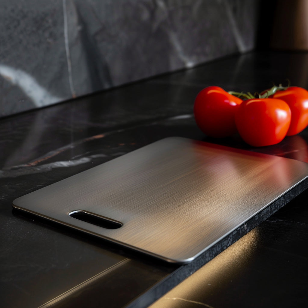 Premium Antibacterial Stainless Steel Cutting Board - Knife-Friendly & Hygienic