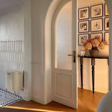 Traditional French Half-Circle Console Table in Solid Pine Wood - Elegant Entryway Accent