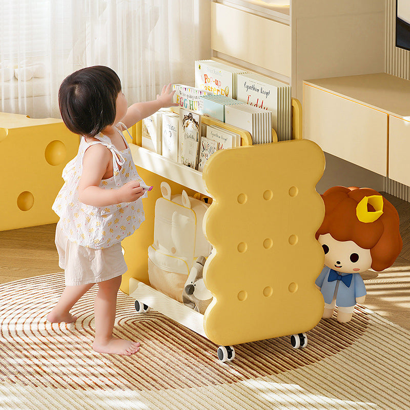 Contemporary Creative 2-Tier Square Cheese Kids' Plastic Bookshelf for Bedroom