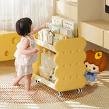 Contemporary Creative 2-Tier Square Cheese Kids' Plastic Bookshelf for Bedroom