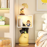 Contemporary Creative Kids Nightstand, 2-Tier MDF Resin Pear-Shaped Square for Living Room & Bedroom