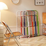 Modern Minimalist Rectangular PVC Iron Dining Chair Backrest Armless For Dining Room