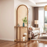 Traditional Chinese Rectangular Room Divider in Rubberwood Solid Wood with Plastic Panels and Storage Shelf – 2- or 4-Tier, for Living Room