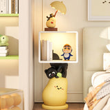 Contemporary Creative Kids Nightstand, 2-Tier MDF Resin Pear-Shaped Square for Living Room & Bedroom