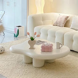 Cloud-Shaped Modern Minimalist Coffee Table with MDF Top and Carbon Steel Frame, 1-Tier, Living Room