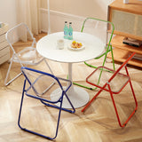 Modern Minimalist Rectangular PVC Iron Dining Chair Backrest Armless For Dining Room