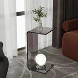 Sleek Modern Minimalist Rectangular Acrylic Side Table for Living Room