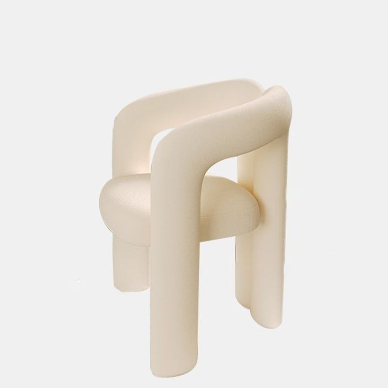 Modern Curved Velvet Vanity Stool with Iron Frame - Armless Design for Bedroom