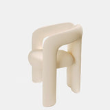 Modern Curved Velvet Vanity Stool with Iron Frame - Armless Design for Bedroom