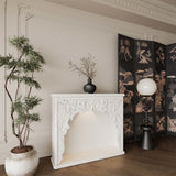 Traditional French-Style Square MDF Mantel Console Table for Living Room