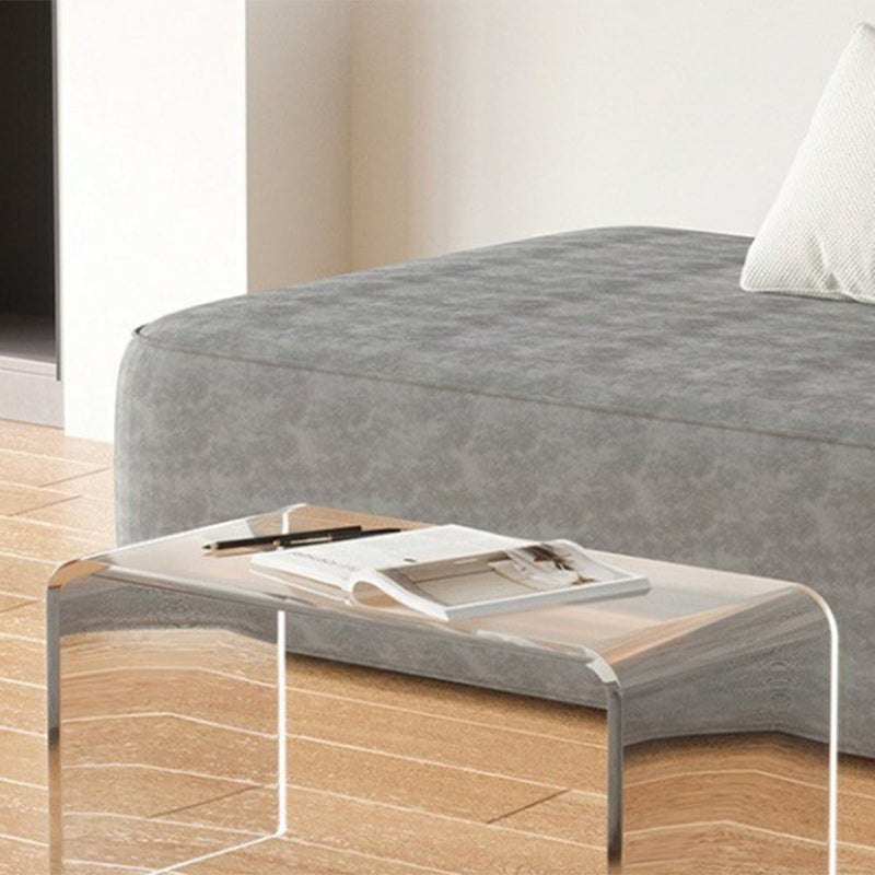 Sleek Modern Minimalist Rectangular Acrylic Side Table for Living Room