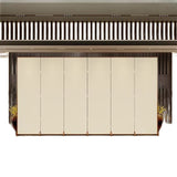 Traditional Chinese-Style Rectangular Fir Wood Room Divider - Solid Wood, Plywood, and Cotton Canvas for Living Room