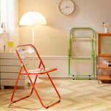 Modern Minimalist Rectangular PVC Iron Dining Chair Backrest Armless For Dining Room