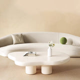 Cloud-Shaped Modern Minimalist Coffee Table with MDF Top and Carbon Steel Frame, 1-Tier, Living Room