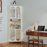 Contemporary Scandinavian Triangular Corner Cabinet with Cold-Rolled Steel Frame and Tempered Glass – 2 Cabinets, 2-Tier, for Living Room