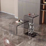Sleek Modern Minimalist Rectangular Acrylic Side Table for Living Room