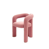 Modern Curved Velvet Vanity Stool with Iron Frame - Armless Design for Bedroom