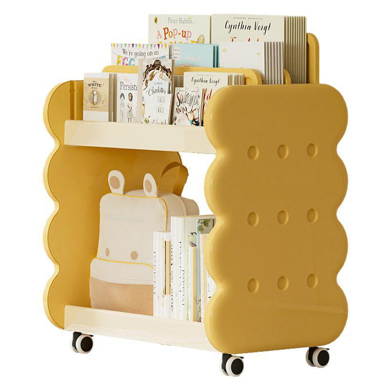 Contemporary Creative 2-Tier Square Cheese Kids' Plastic Bookshelf for Bedroom