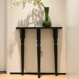 Traditional French Half-Circle Console Table in Solid Pine Wood - Elegant Entryway Accent