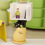 Contemporary Creative Kids Nightstand, 2-Tier MDF Resin Pear-Shaped Square for Living Room & Bedroom