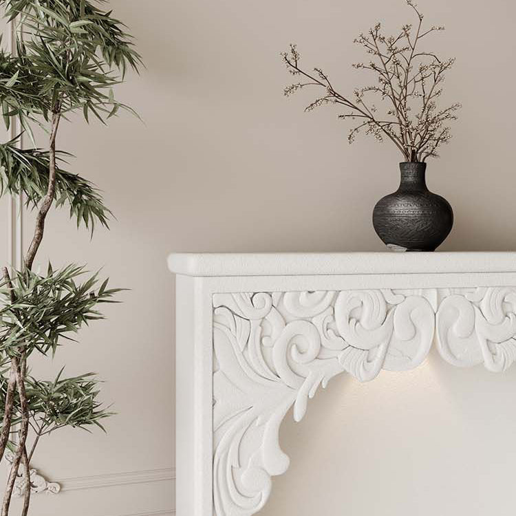 Traditional French-Style Square MDF Mantel Console Table for Living Room