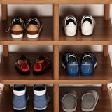 Sleek Modern Minimalist Shoe Storage Rack — Rectangular Cylinder Design, PVC & Wood, 6- or 7-Tier, for Entryways
