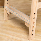 Modern Minimalist Adjustable Kids Chair in Solid Pine Wood with Cotton-Linen Upholstery and Foam Cushion for Bedroom