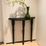 Traditional French Half-Circle Console Table in Solid Pine Wood - Elegant Entryway Accent