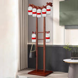 Modern Minimalist Boat-Shaped Solid Wood Hook Rack for Living Room