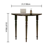 Traditional French Half-Circle Console Table in Solid Pine Wood - Elegant Entryway Accent