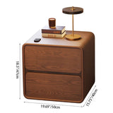 Modern Minimalist Rectangular Nightstand with 2 Drawers - MDF with Cat-Scratch-Resistant Leather Surface and Solid Wood Accents for Bedroom
