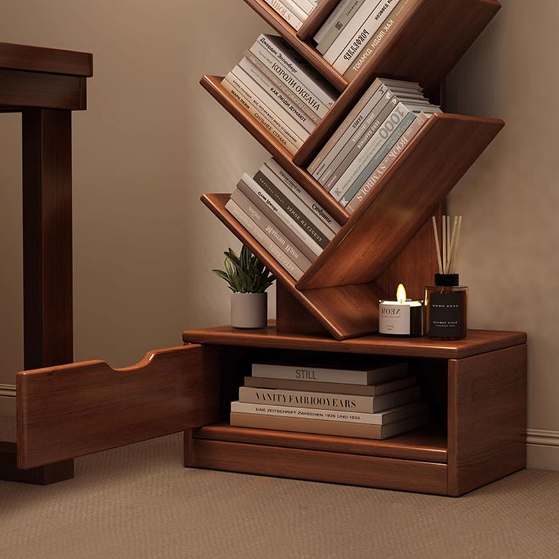 Modern Solid Wood Bookshelf – Eco-Friendly, Rectangular 6/8/10/12-Tier Storage for Home Office