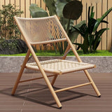 Traditional Chinese Style Square Carbon Steel Table & Chair Set with Tempered Glass Top and PE Rattan, Foldable Backrest for Outdoor Patio