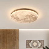 Nordic Minimalist Moon-Round LED Flush-Mount Ceiling Light with PVC Diffuser