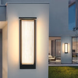 Modern Minimalist Solar LED Outdoor Wall Sconce – Rectangular Stainless Steel & Acrylic, Waterproof Patio Lighting