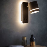 Nordic Minimalist Square LED Reading Wall Sconce with Rotatable Spotlight