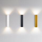 Sleek Aluminum 2-Light Cylindrical Wall Sconce Lamp