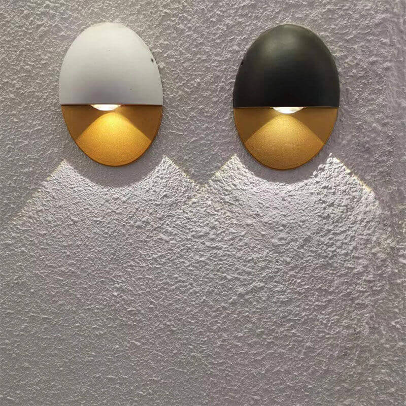 Sleek Modern Oval Aluminum Outdoor LED Wall Sconce Lamp – Waterproof