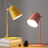 Nordic Macaron-Colored Iron Bucket Table Lamp with Creative 1-Light Design