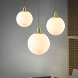 Nordic Minimalist White Orb 1-Light Pendant Lamp