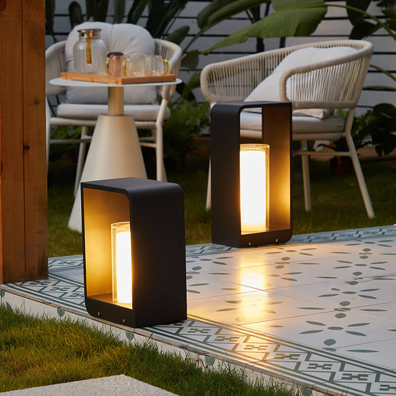 Modern Minimalist Square-Frame LED Landscape Light - Waterproof Stainless Steel & Acrylic for Outdoor Patio & Lawn