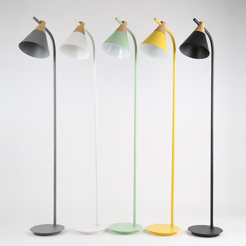 Nordic-Inspired Macaron Cone Shade 1-Light Floor Lamp