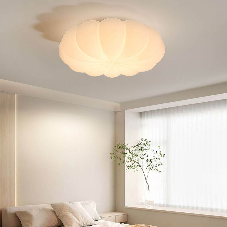 Nordic Contemporary Kids' Flower LED Flush Mount Ceiling Light with PE Shade for Bedroom