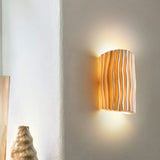 Nordic-Inspired Resin-Striped Half-Cylinder 2-Light Wall Sconce Lamp