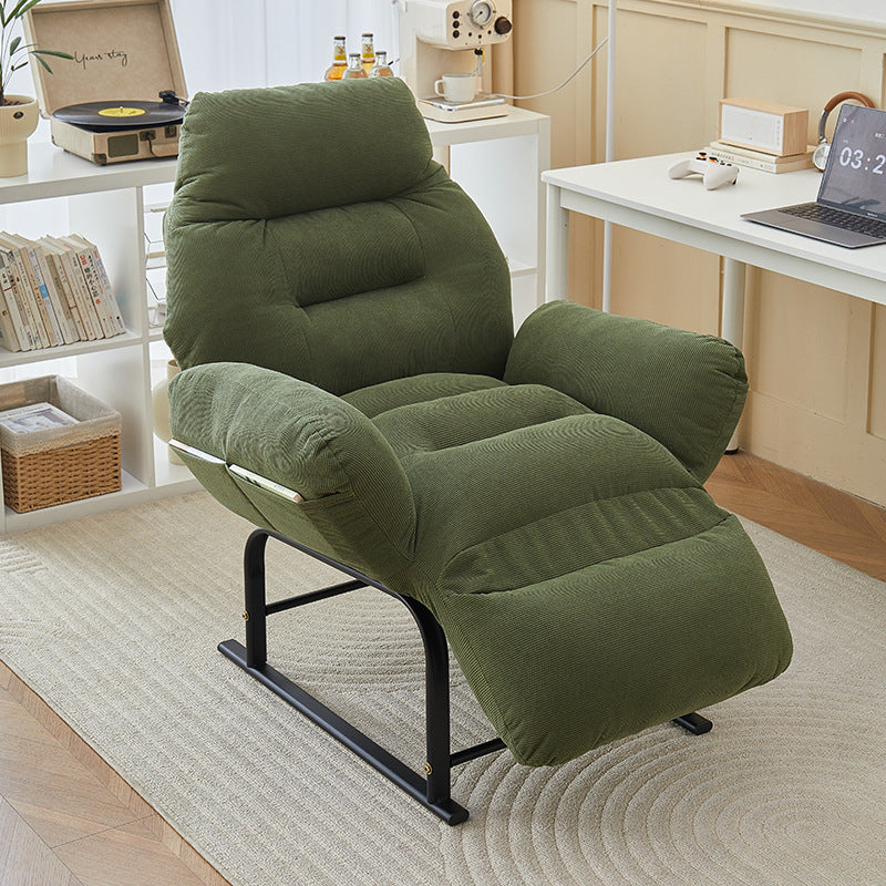 Modern Simplicity Corduroy Cotton Sponge Footrest – Adjustable Square Recliner with Iron & Carbon Steel Frame for Bedroom